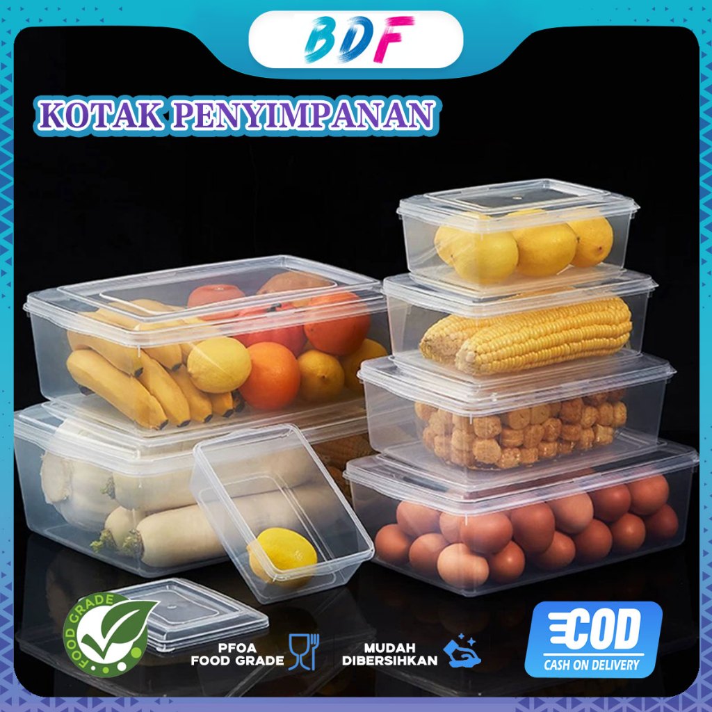 【COD】 BDF Toples plastik bening Food crisper Food crisper Kulkas penyimpanan crisper Kulkas kotak pe
