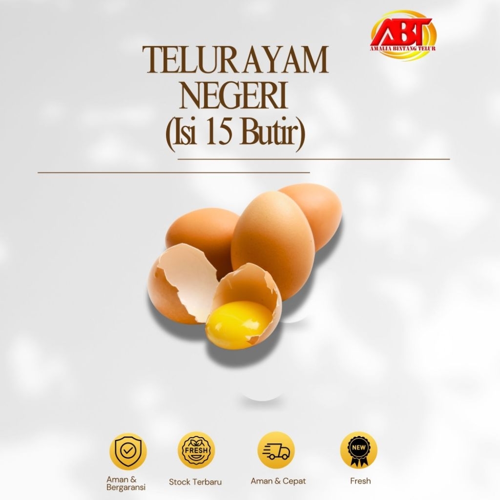 

ABT - Telur Ayam Negeri Amalia Telur Premium Garansi Segar - Isi 15 Butir Lezat dan Bergizi (FRESH-AMAN-BERGARANSI)
