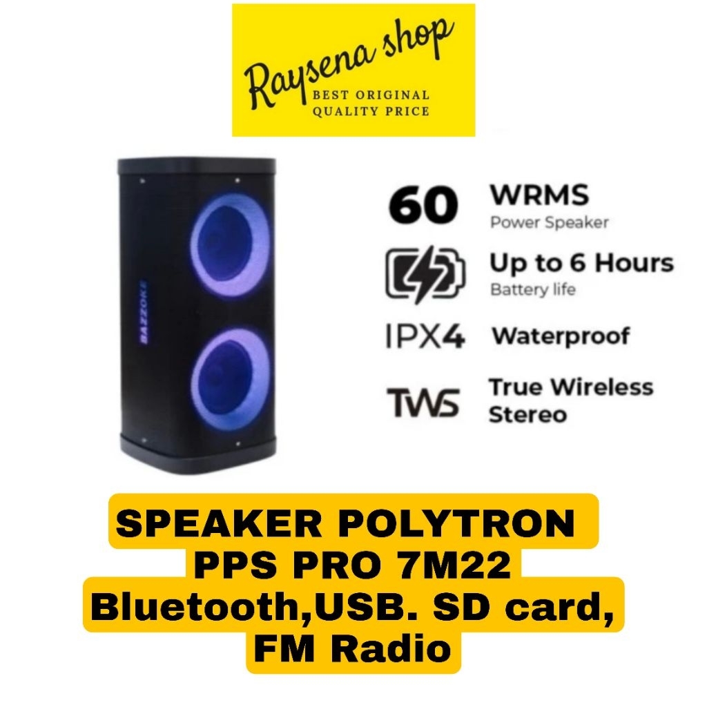 POLYTRON PASPRO7M22 SPEAKER PORTABLE KARAOKE BLUETOOTH