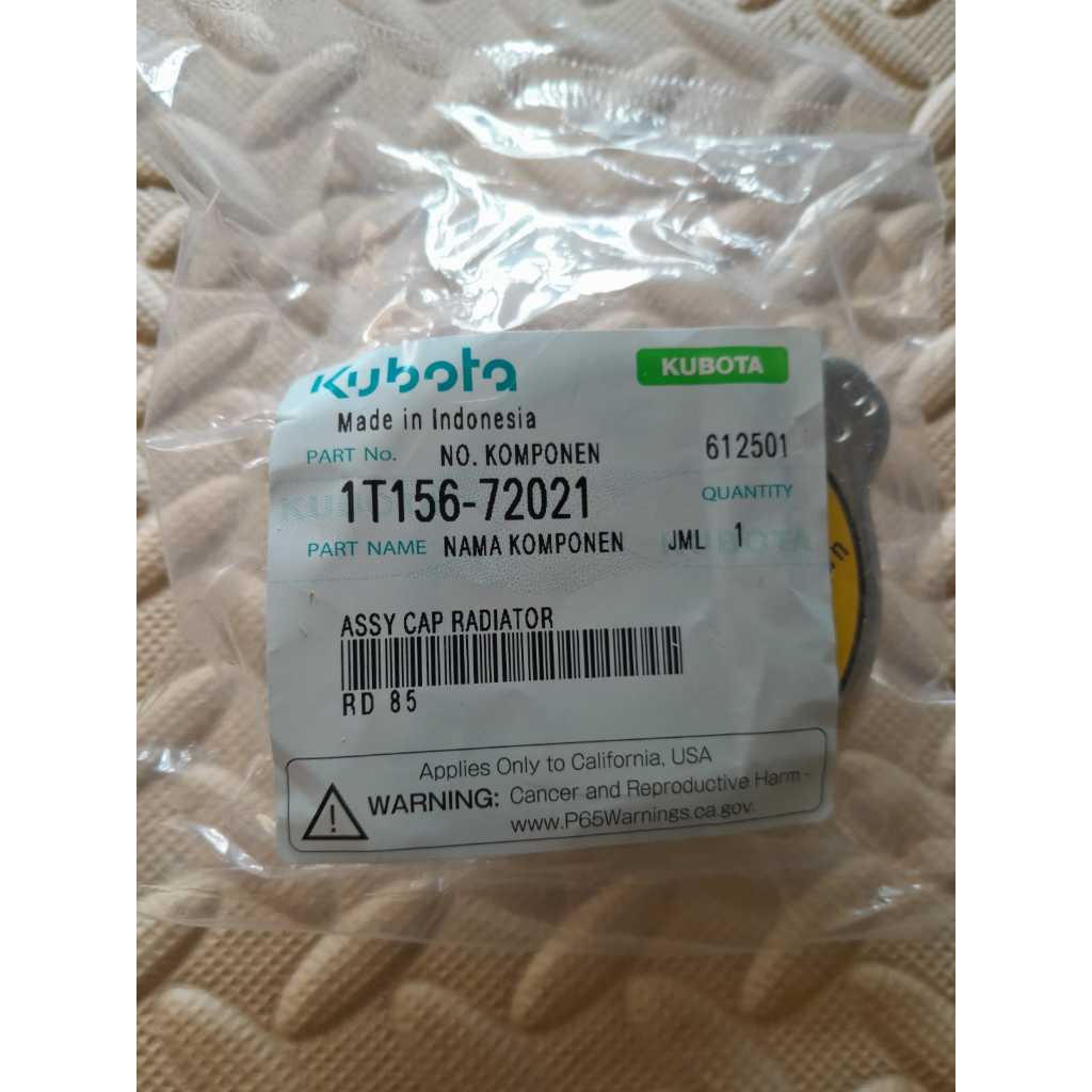 Kubota Rd 85 Assy Cap Radiator Tutup Radiator Asli Kubota