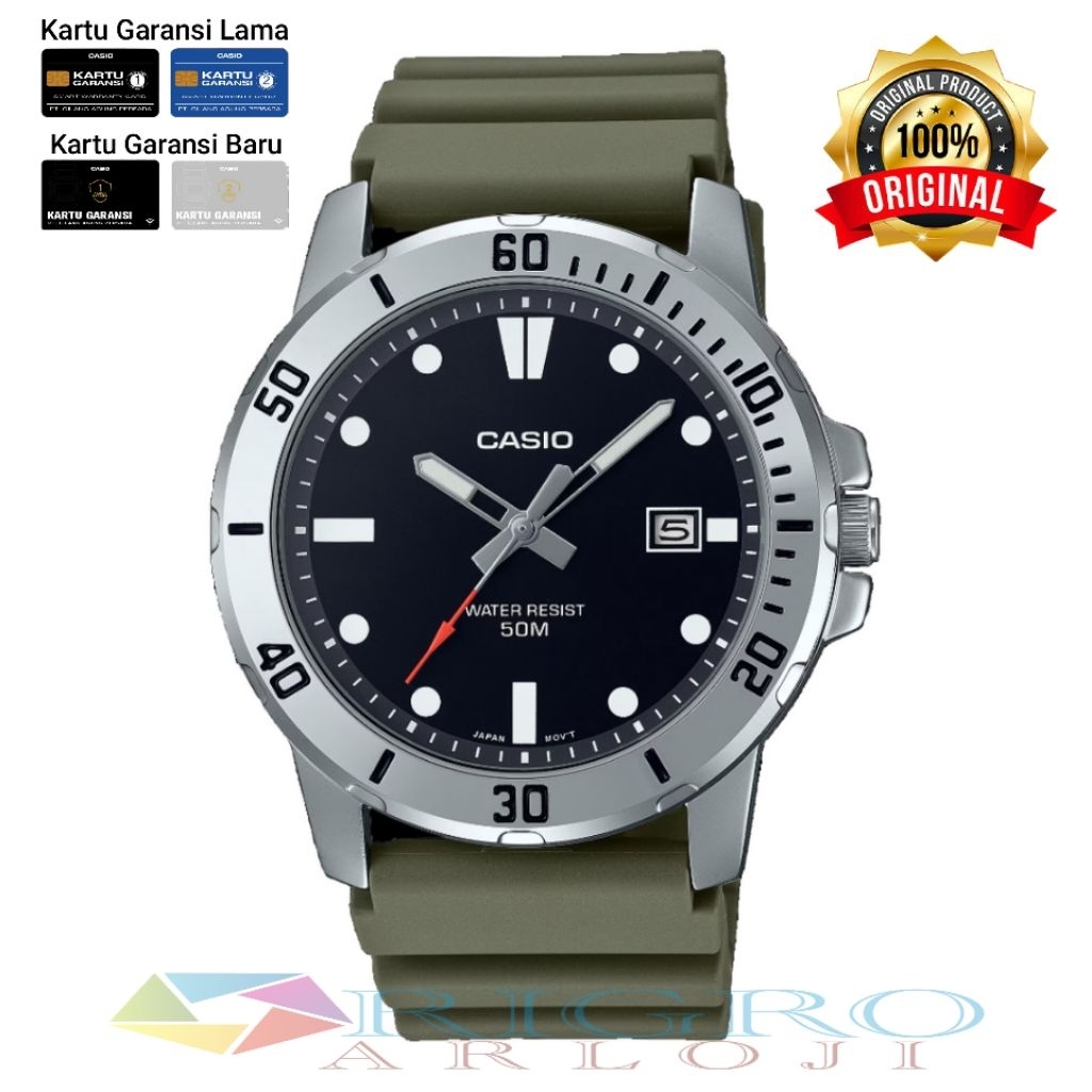 Jam tangan pria Casio MTP-VD01-3E Original Garansi resmi 1 tahun WR 50M Terbaru