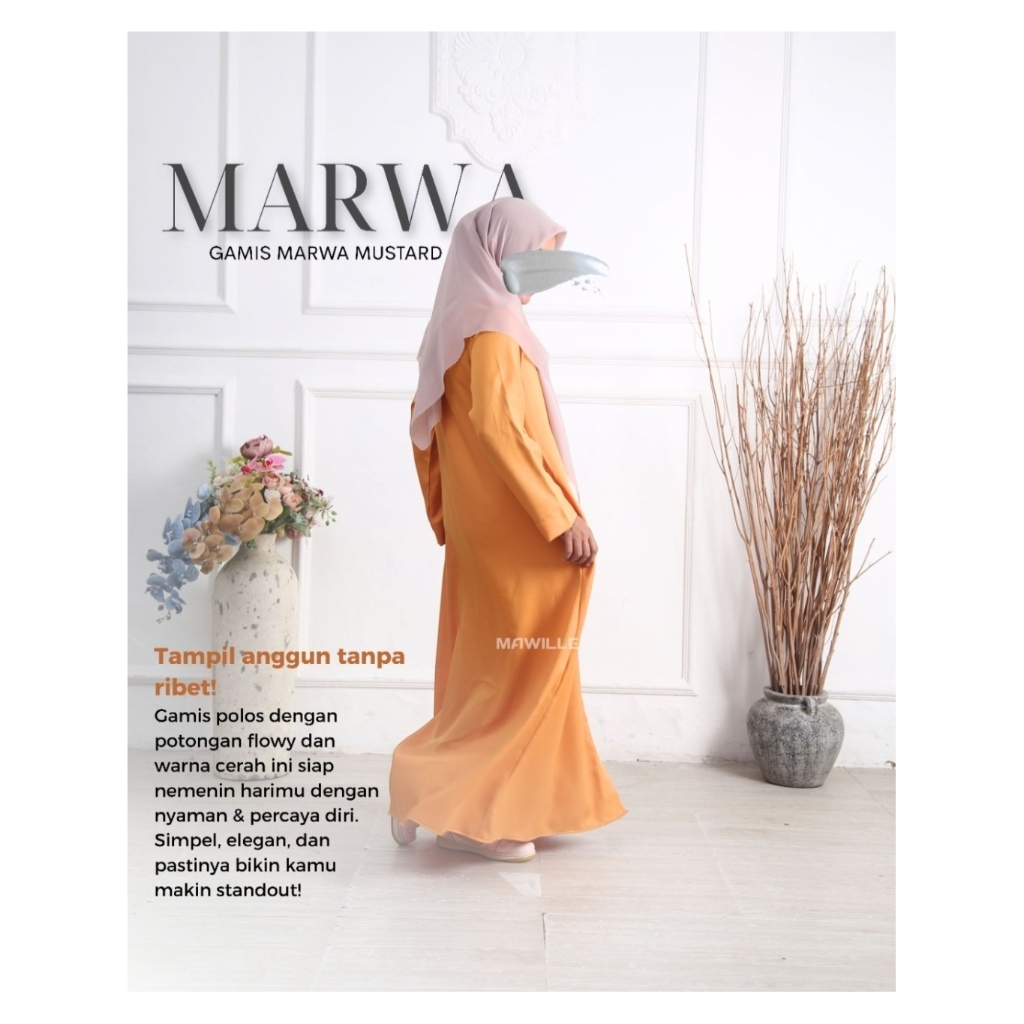 GAMIS MARWA //GAMIS SIMPEL //GAMIS MUSTARD