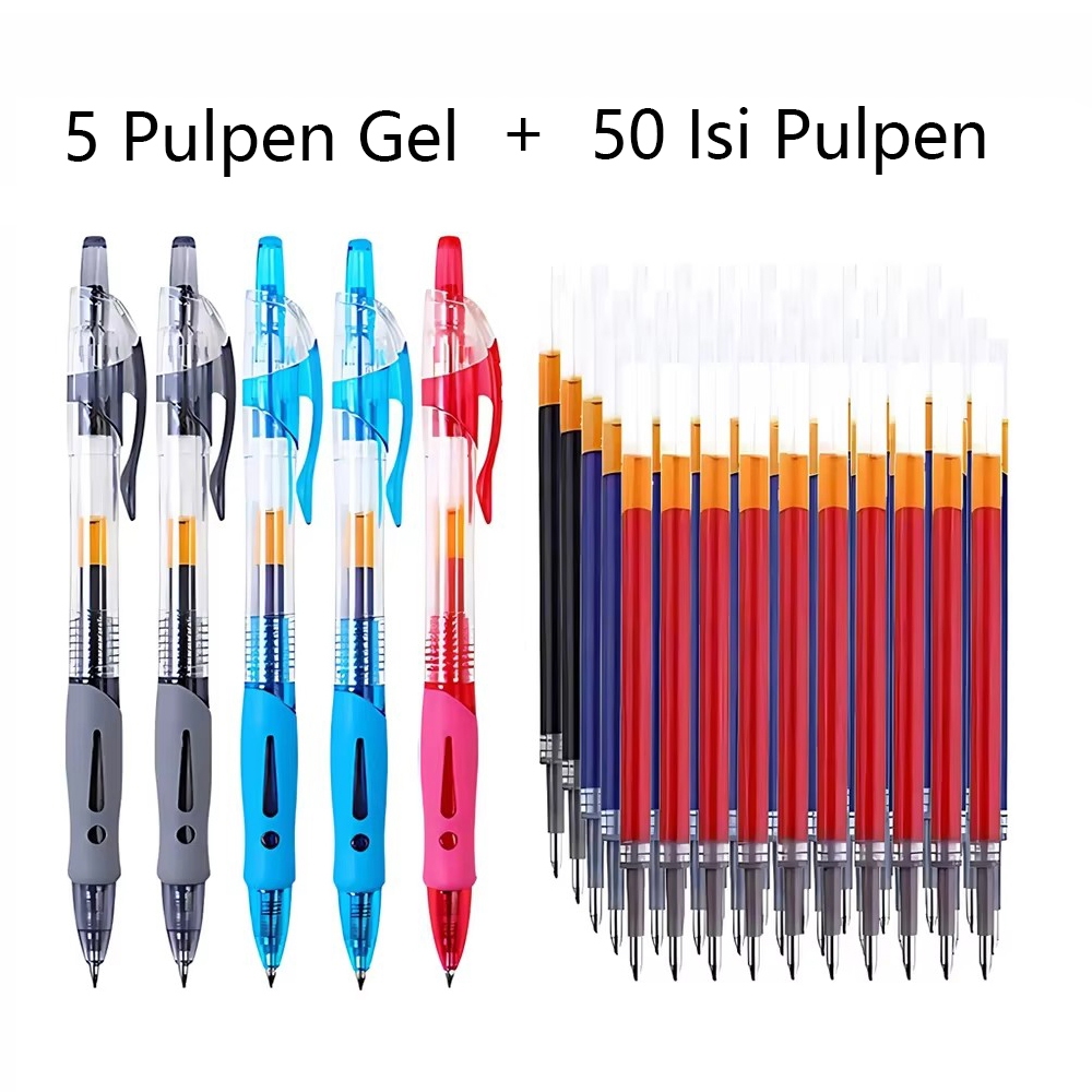 

55Pcs Erasable​ Pulpen Gel 0.5mm, Pena tinta gel​ Perlengkapan Alat Tulis Sekolah & Kantor