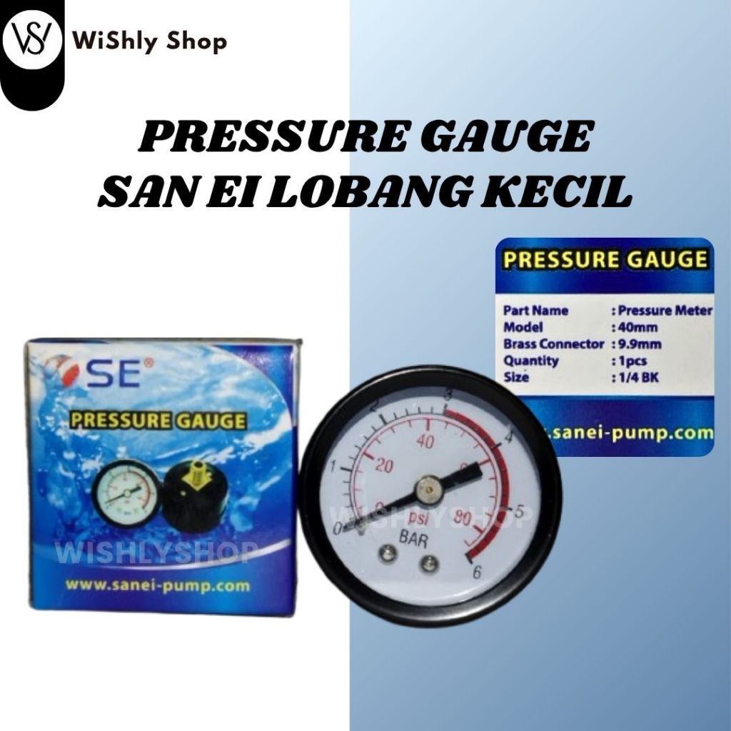 Pressure Gauge Pompa Air SAN-EI Body Kecil