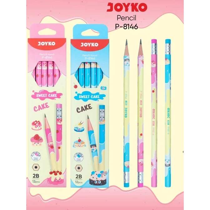 

ISI 12pcs JOYKO PENCIL PENSIL KAYU JOYKO 2B MOTIF ANAK LUCU SWEET CAKE UJIAN P-8146