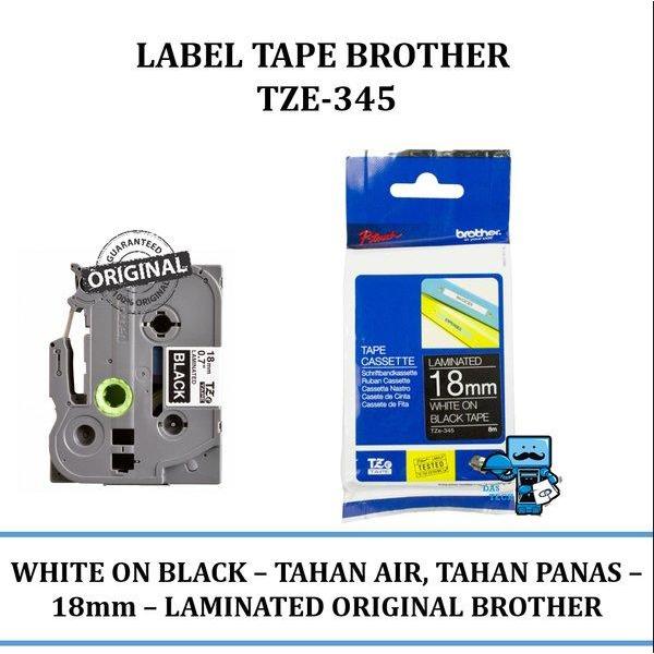 

Brother Label Tape TZe-345 18 mm White On Black TZe 345 18mm