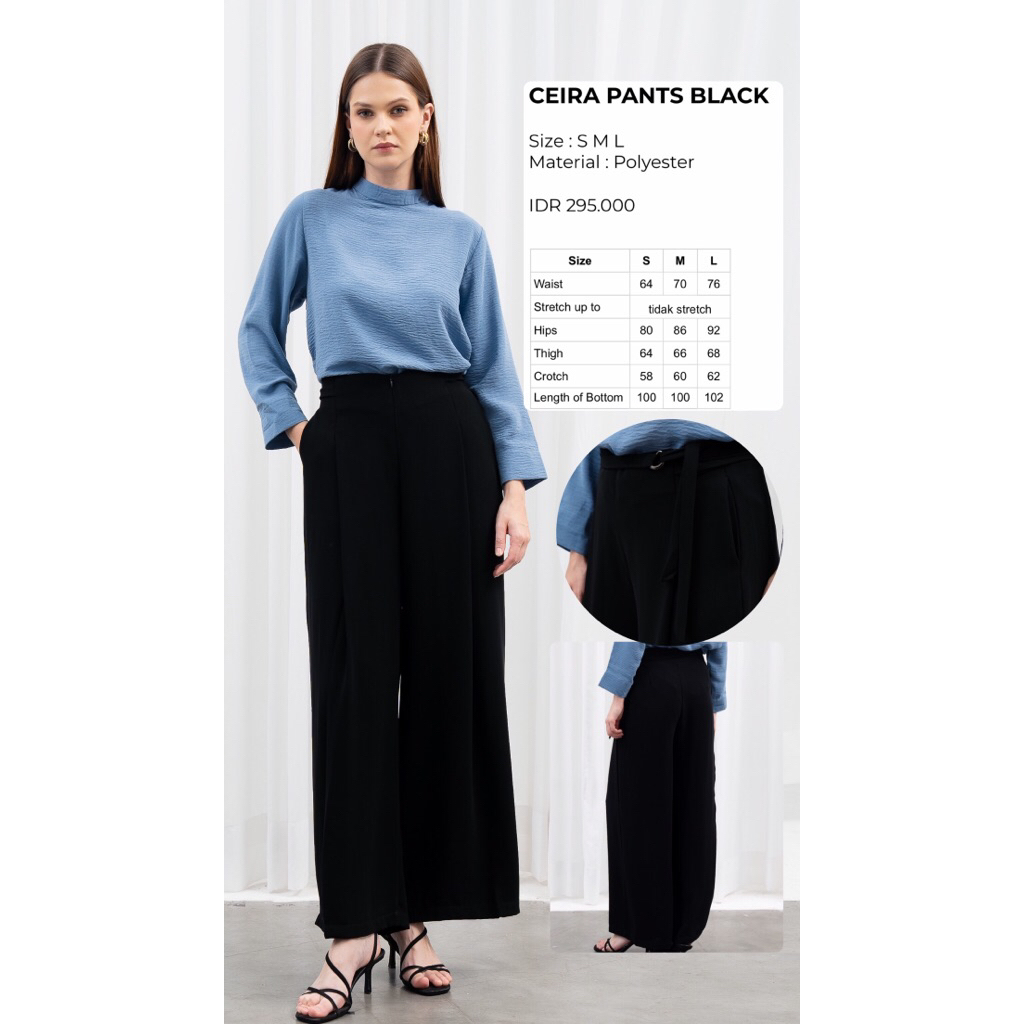 CEIRA PANTS BLACK BY ALEZA LABEL
