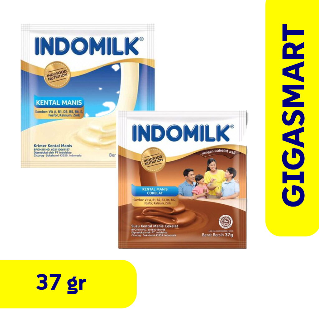 

Susu Kental Manis Indomilk Sachet Coklat & Putih 1pcs, 37gr