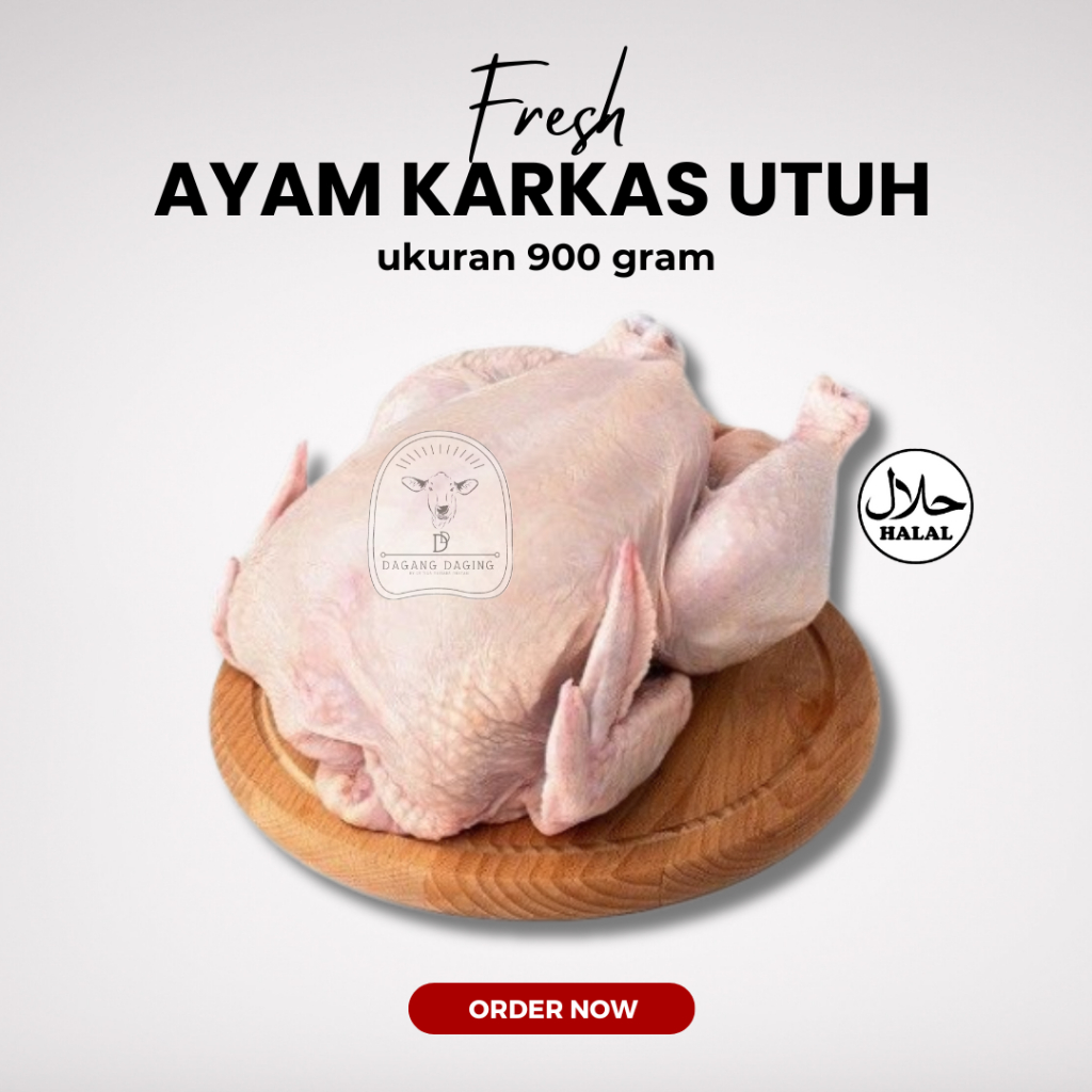 

Ayam Karkas Broiler Utuh Fresh Halal 900gr
