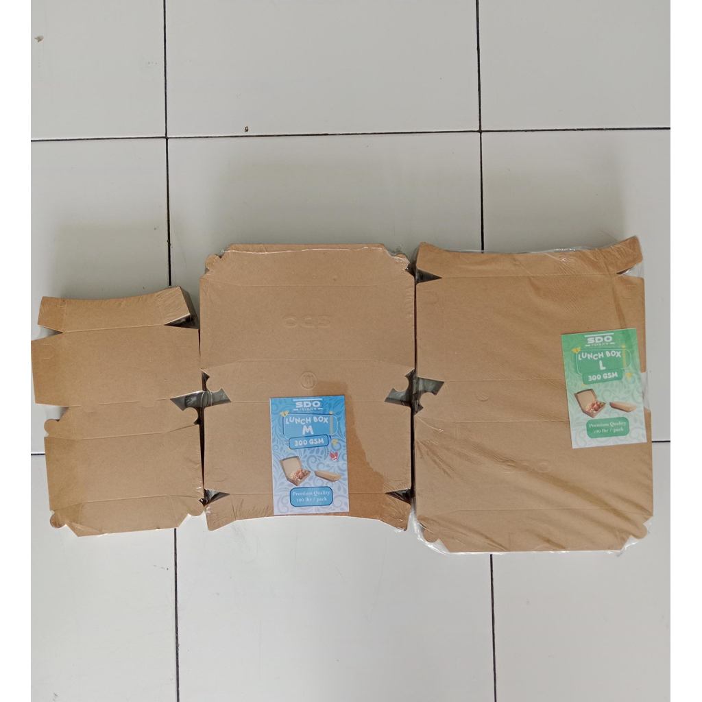 

LUNCH BOX KRAFT LIPATAN SDO -size : Small,Medium,Large 300gsm