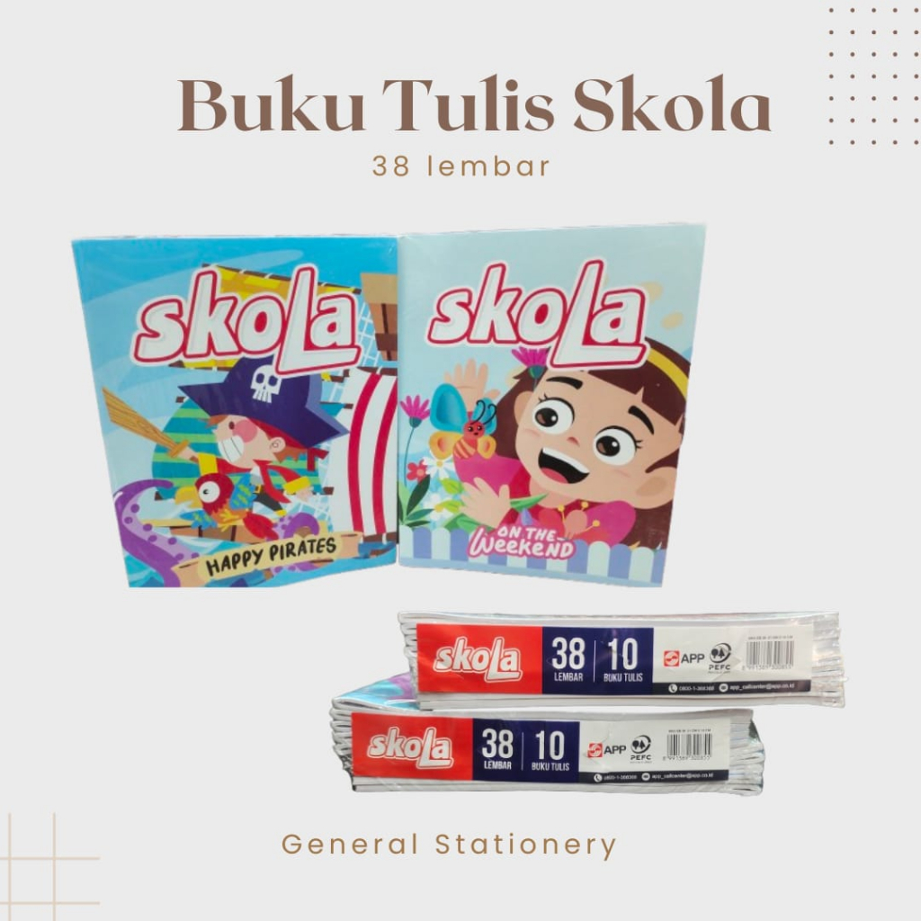 

Skola Buku Tulis 38 Lembar / Buku Tulis Merk Skola 38 Lembar / Pak