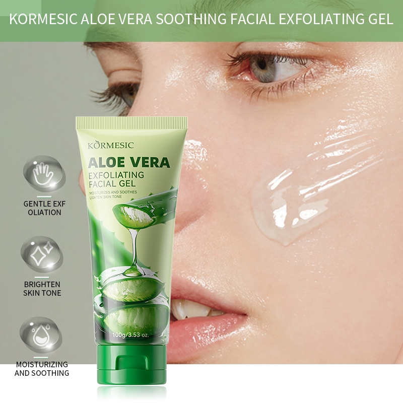 (BPOM) Exfoliating Gel ALOEVERA Perontok Daki & Kulit Mati 60g | Eksfoliasi Gel Pelembab Wajah | Pee