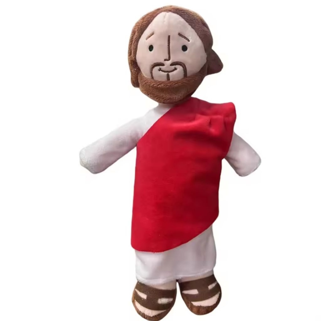 BONEKA TUHAN YESUS GEMBALA DOMBA JUBAH MERAH ALAT PERAGA SEKOLAH MINGGU KRISTEN KADO UNIK ANAK ROHAN