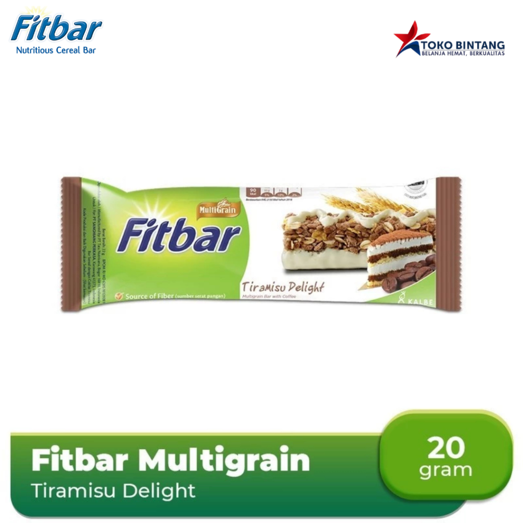 

Fitbar Multigrain 20gr Cheese/Coklat/Fruit/Tiramisu - Snack Sehat