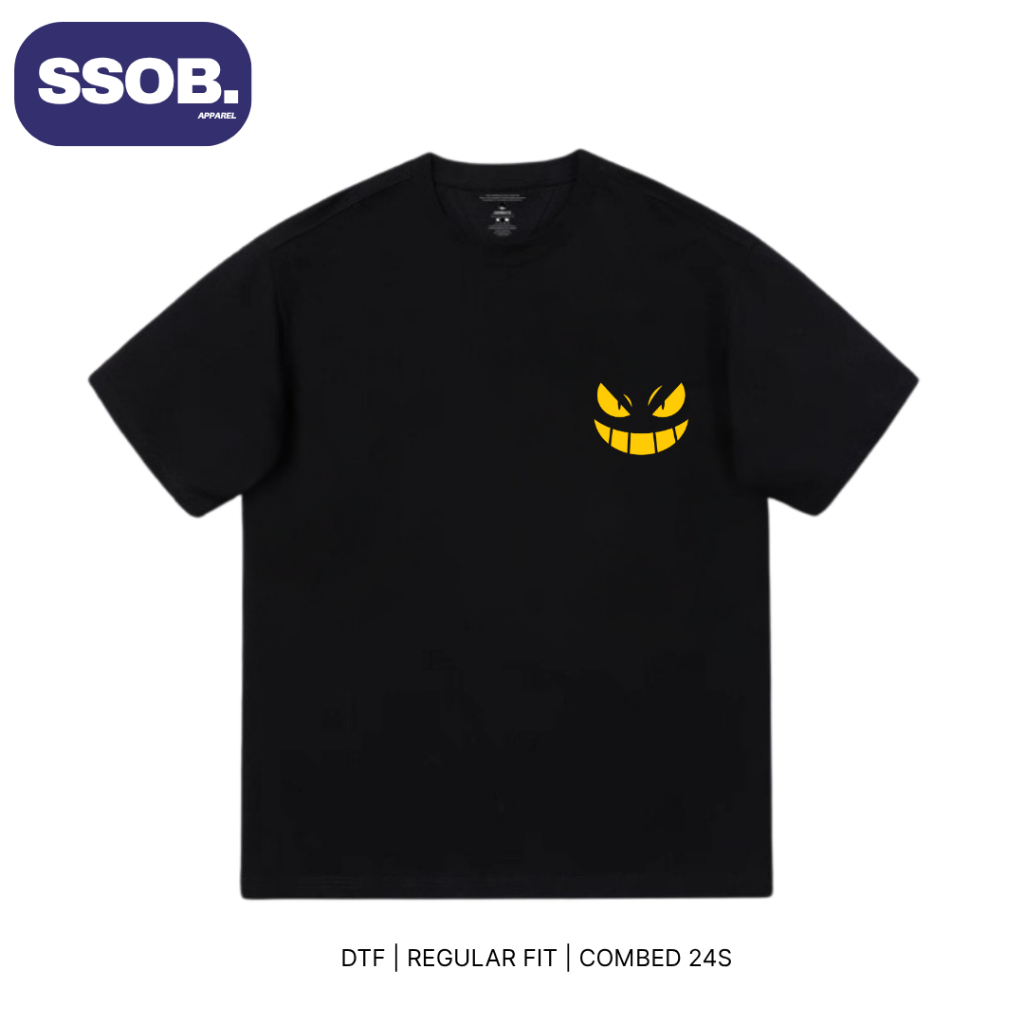 ORI SSOBAPPAREL - Kaos Distro Pria Original 100 % Devil Smile Baju Cowo Regular Fit dan Oversize Tsh