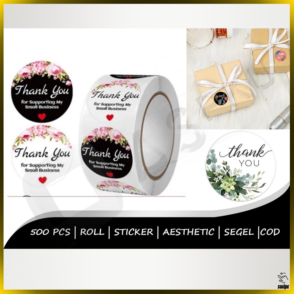 

Stiker 500pcs Thank You Roll Sticker Terima Kasih Segel Makanan Sealer Seal Catering Packaging Food