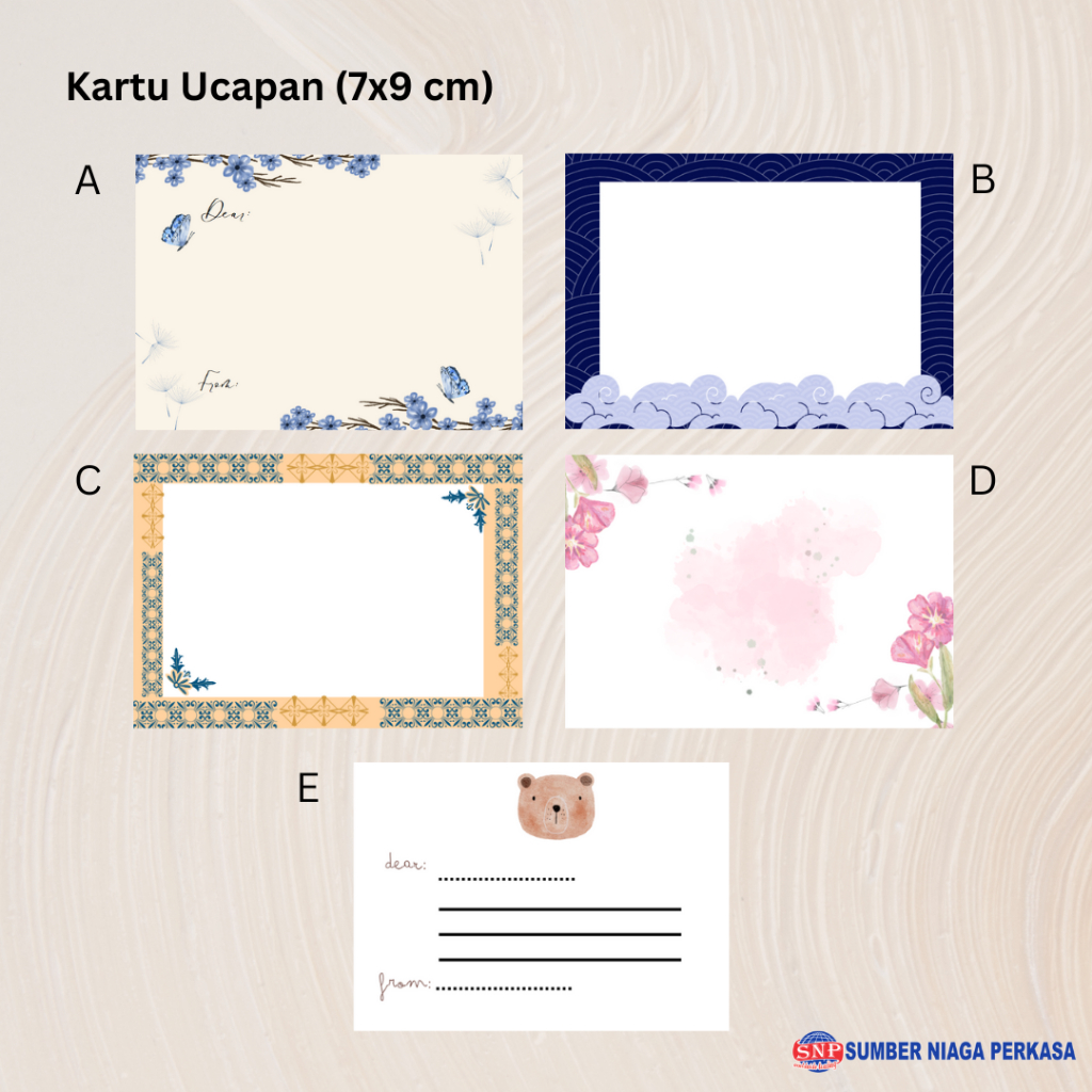 

FREE KARTU UCAPAN (BERLAKU KELIPATAN 1 PCS PAPERBAG FREE 1 PCS KARTU)