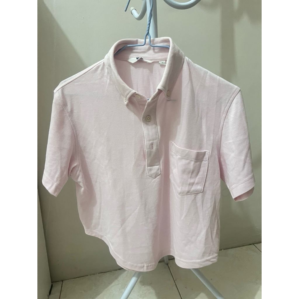 kemeja uniqlo soft pink