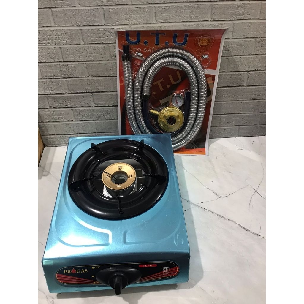 Jaya PAKET KOMPOR GAS 1 TUNGKU UTU + SELANG KOMPLIT UTU