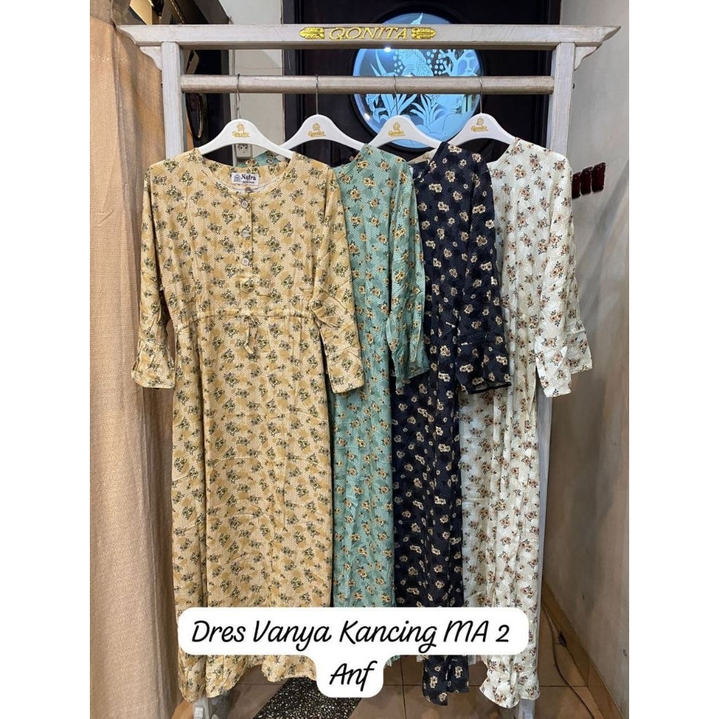 {Ld 110 CM} Dress Qonita Batik Pekalongan Daster Busui Adem Nyaman Berkualitas ll Dres Vanya Kancing