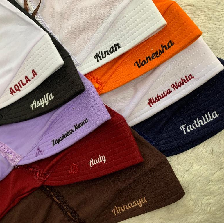 Jilbab Bordir Nama Sekolah SD Anak Perempuan Kerudung TK Custom Terbaru