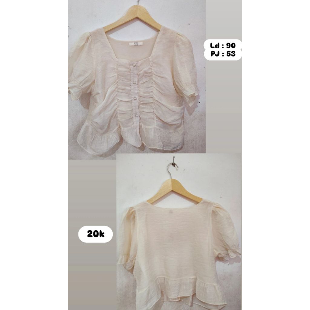 preloved baju || blouse putih polos