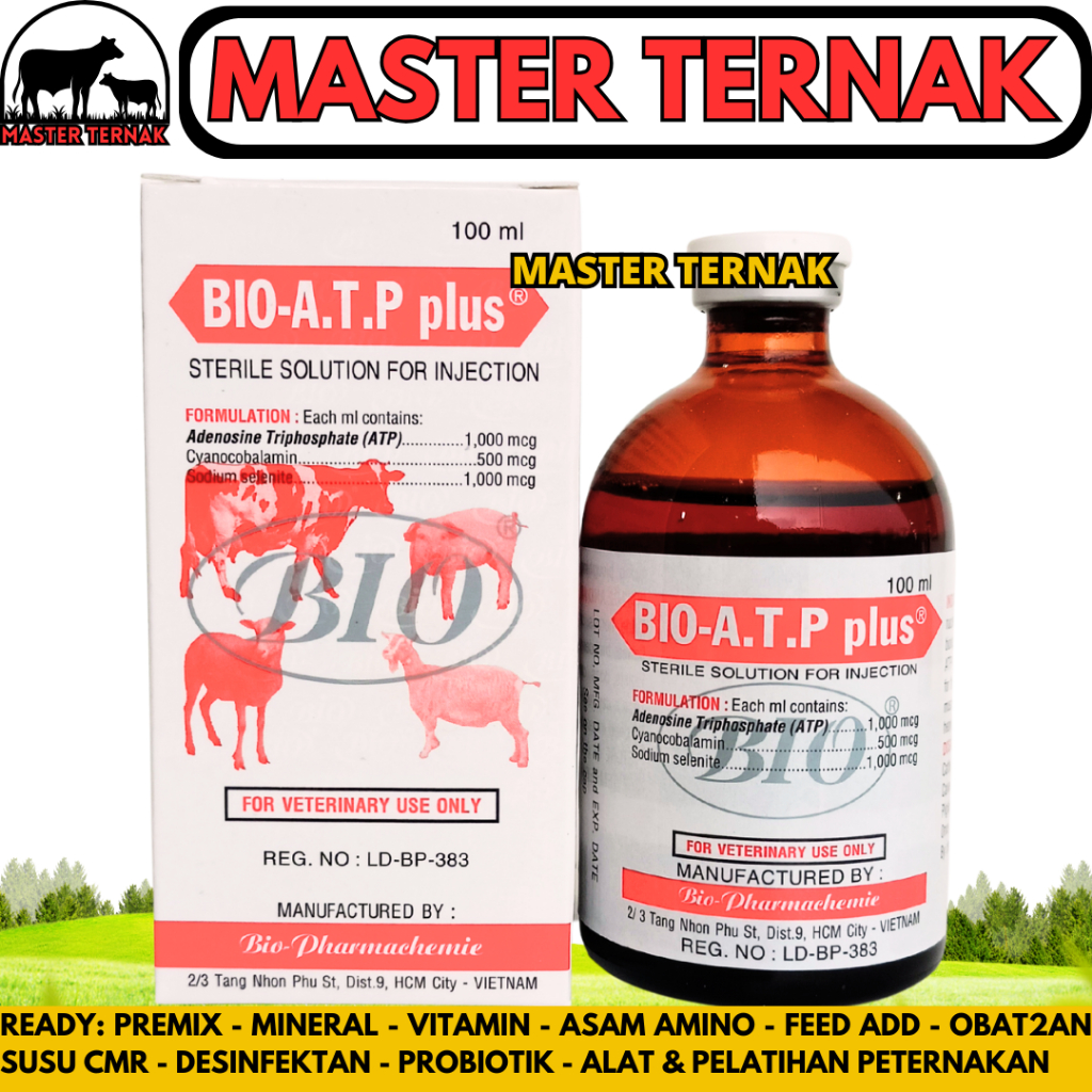 BIO ATP PLUS 100ML - Vitamin Hewan Energi Instan Penguat Otot & Daya Tahan Stamina Tubuh Ternak