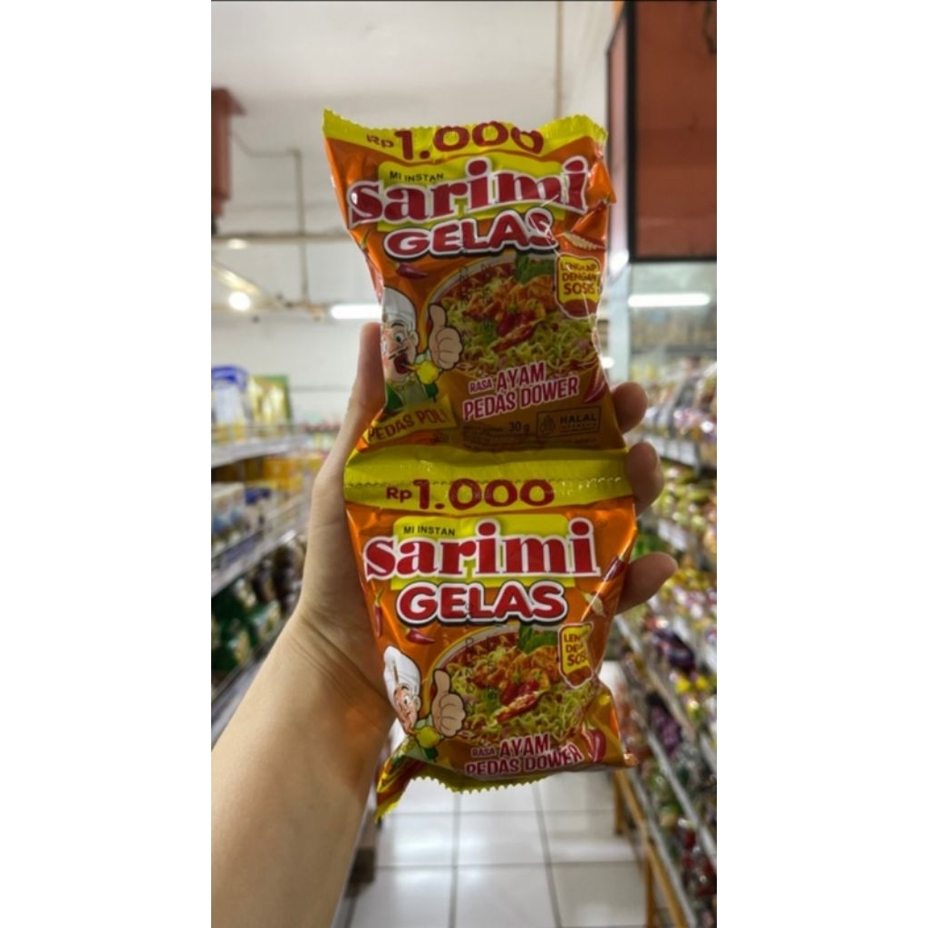 

Sarimi gelas pedas dower 1 renceng
