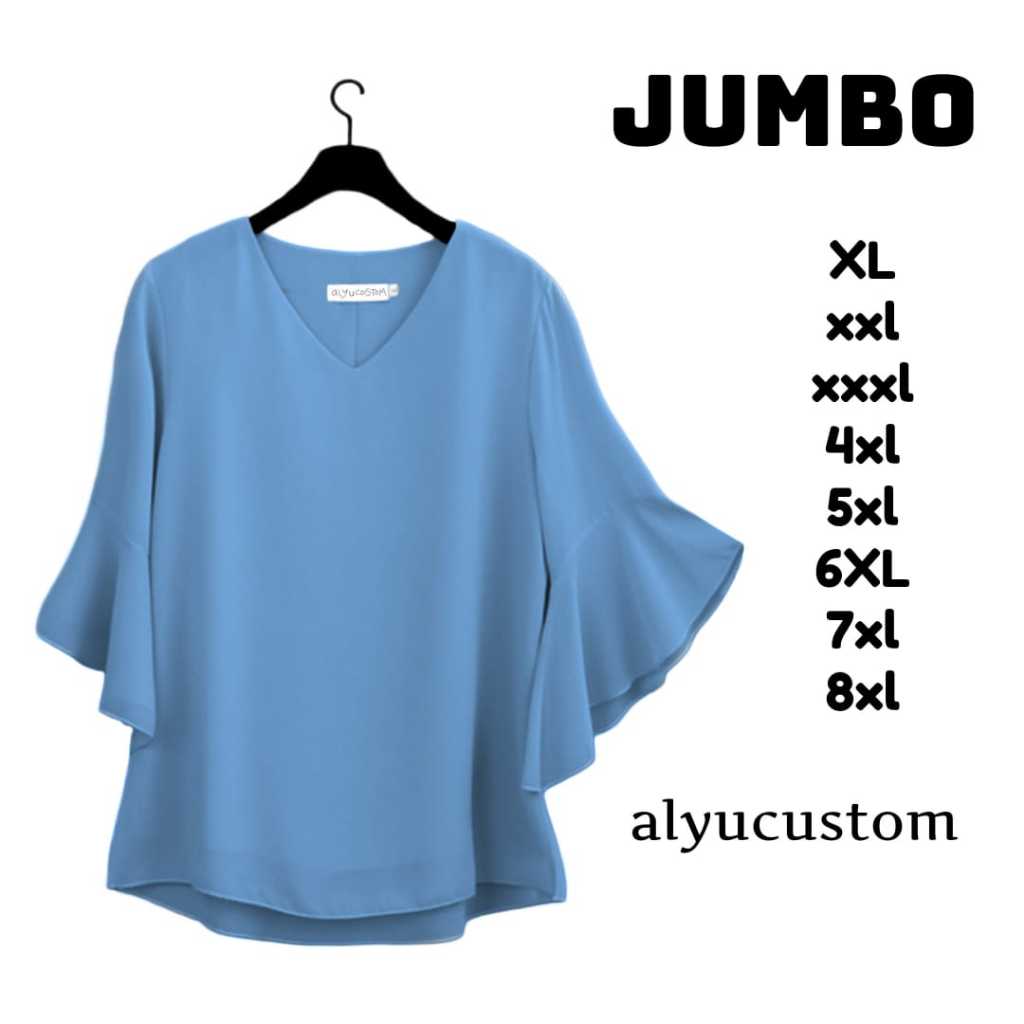 Atasan Terbaru Wanita Jumbo size S M L XL - 8XL 2025 Blouse Sabrina Rayon Twill Pakaian Wanita Lenga