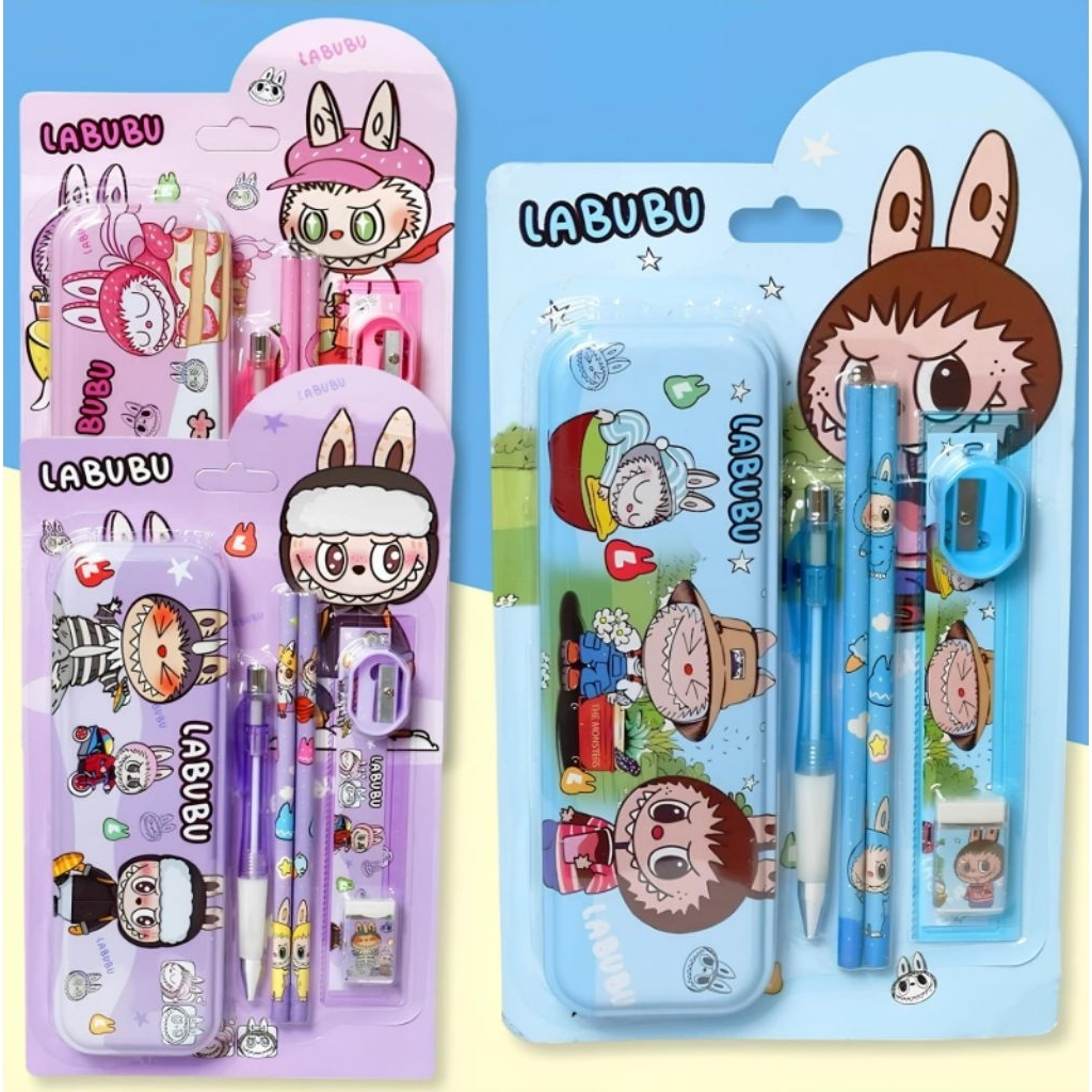 

DoaIbu Perlengkapan Alat Tulis Anak Sekolah 7 In 1 Hampers Kado Ulang Tahun Motif Capybara Labubu Stationary Pen Pensil Penggaris Rautan Kotak Pensil Penghapus
