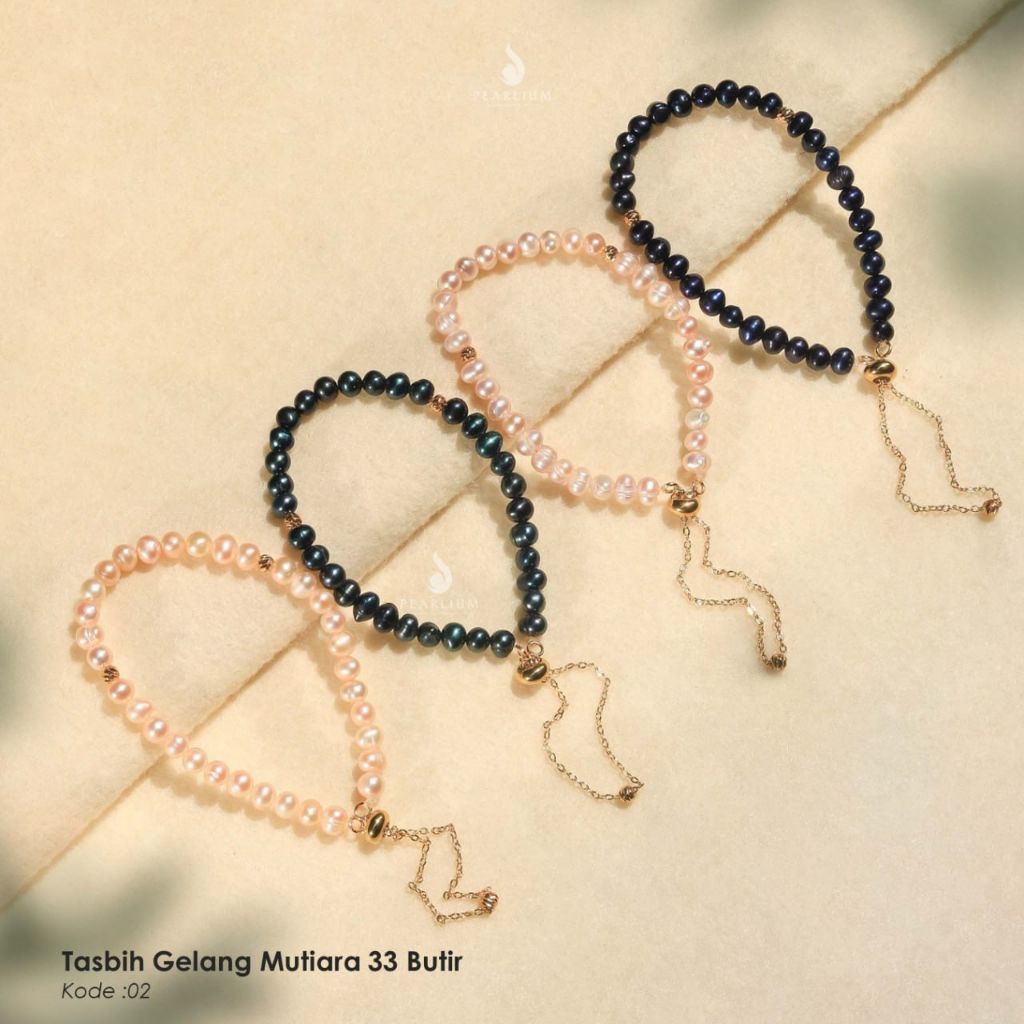 Tasbih Mutiara Asli Lombok Design Rantai Emas, Bersertifikat Asli