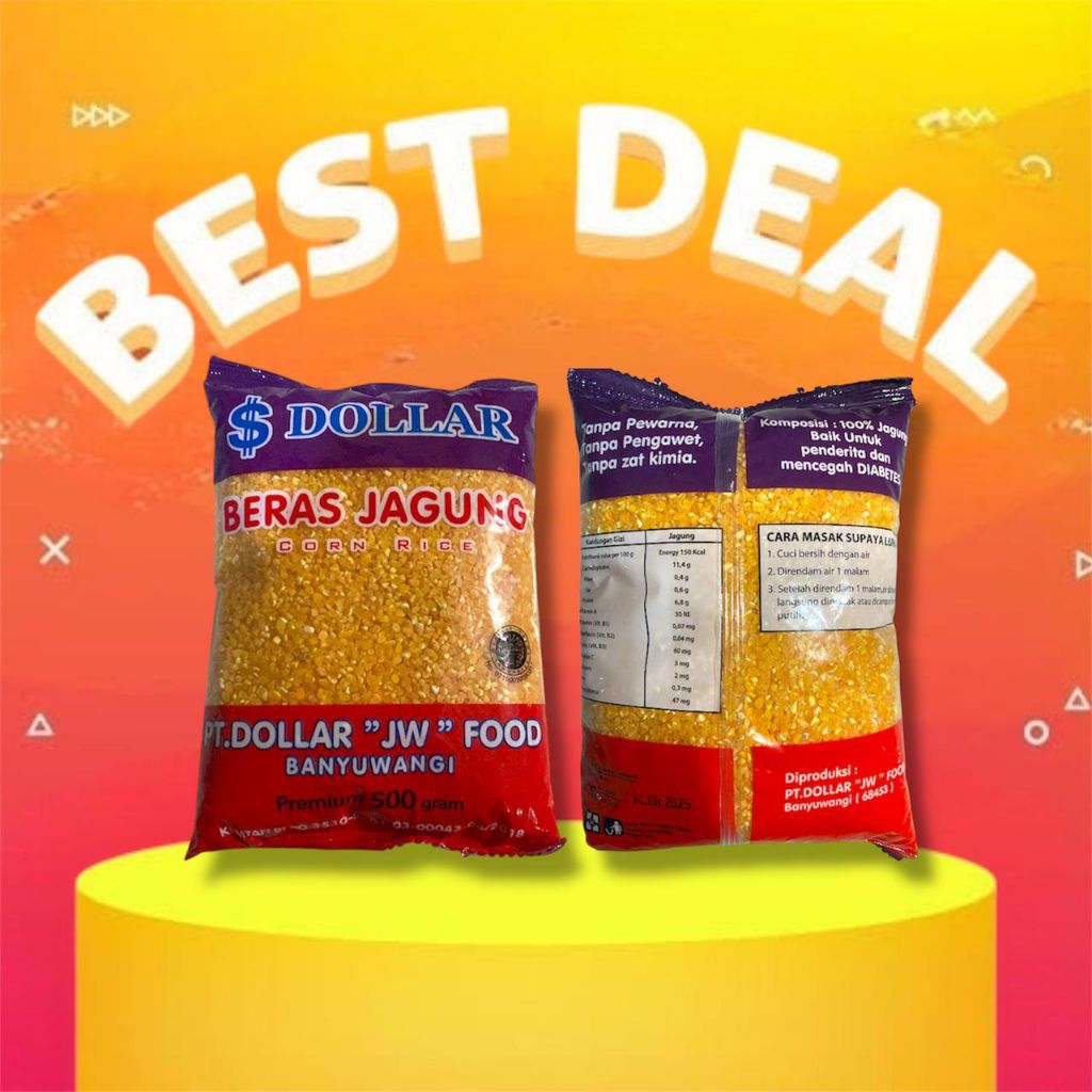 

Beras Jagung Dollar Kemasan 500 Gram Corn Rice Kwalitas Terbaik
