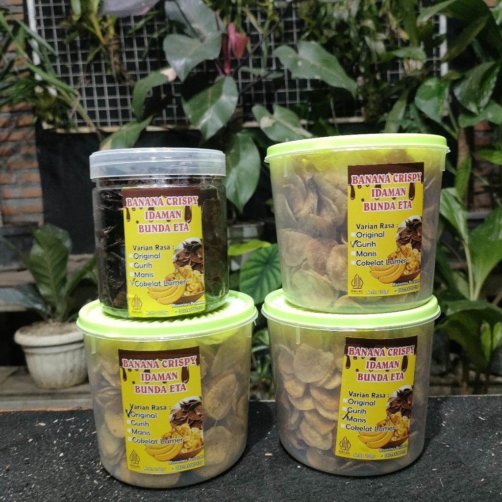 

KRIPIK PISANG IDAMAN BUNDA ETA bervarian rasa plus toples