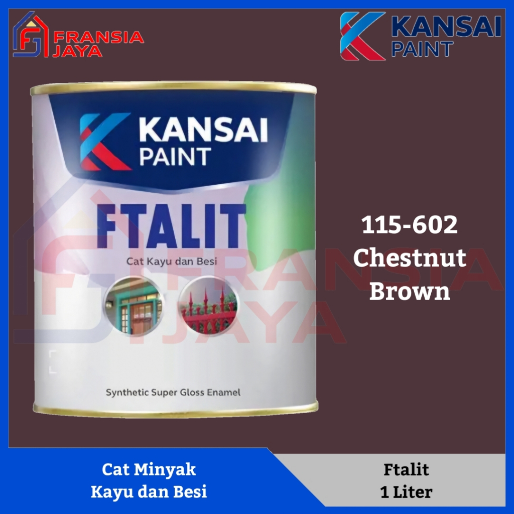 Ftalit 1 Kg KF 602 Chestnut Brown Kansai Cat Minyak Besi dan Kayu