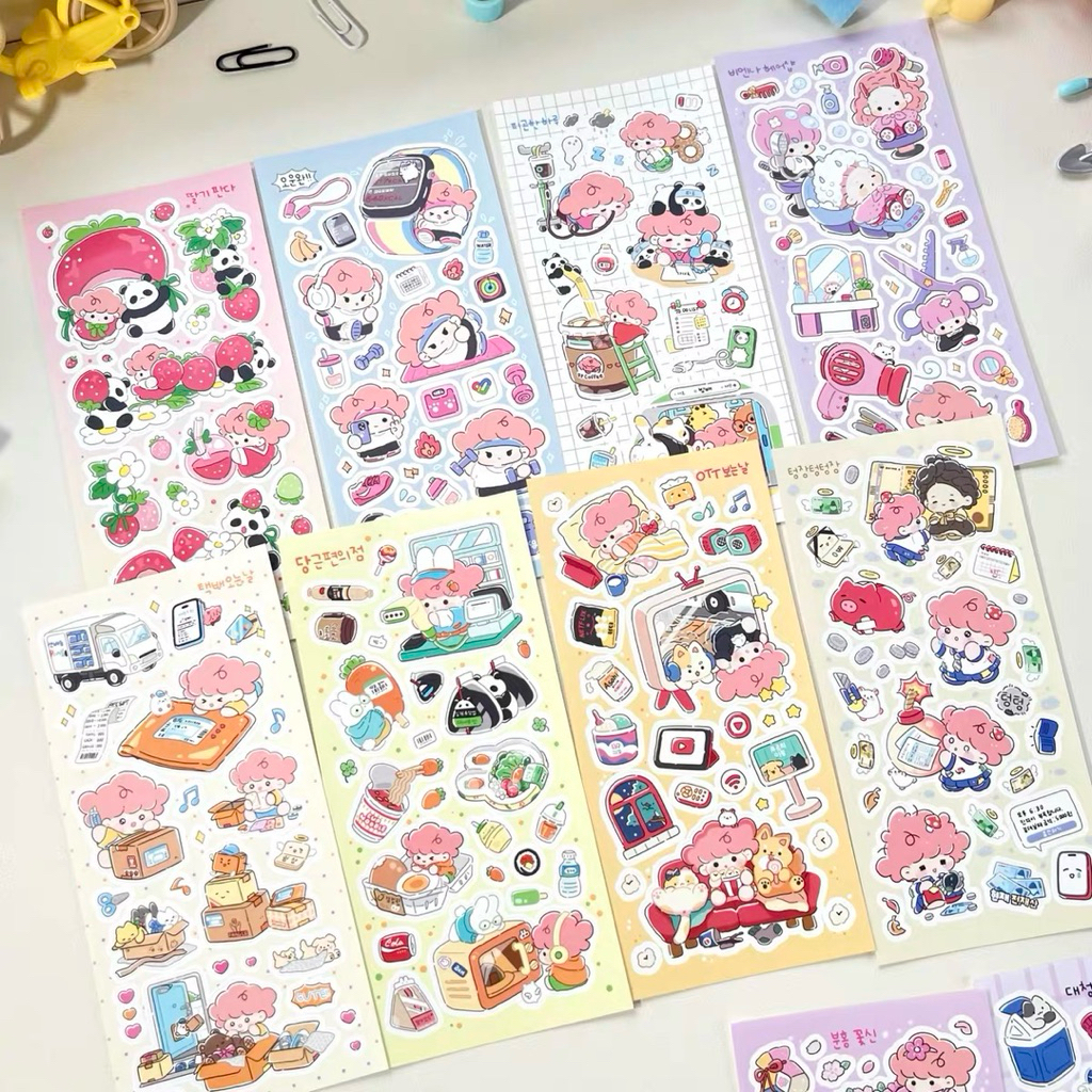 

sticker deco cute girl matte dekorasi journal readystock B2357