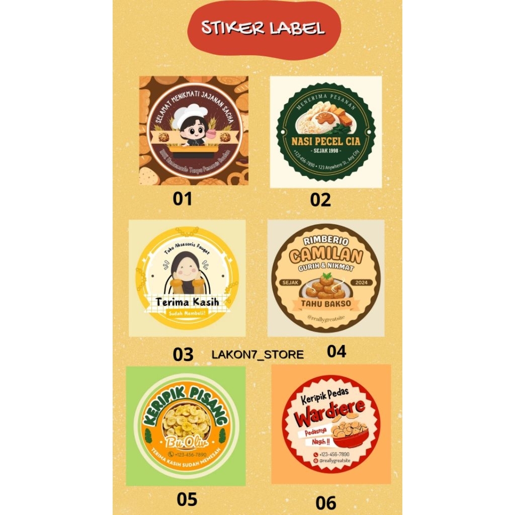 

CETAK STIKER LABEL MAKANAN/ CETAK STIKER USAHA SNACK DAN ROTI