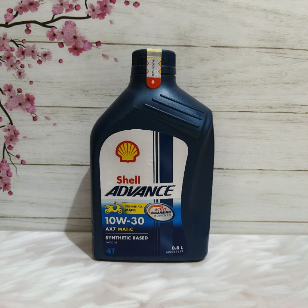 OLI MESIN SHELL ADVANCE AX7 MATIC 0,8 L 10W-30 PELUMAS MESIN BEAT VARIO SCOOPY MIO LAMA MIO J/M3 FIN