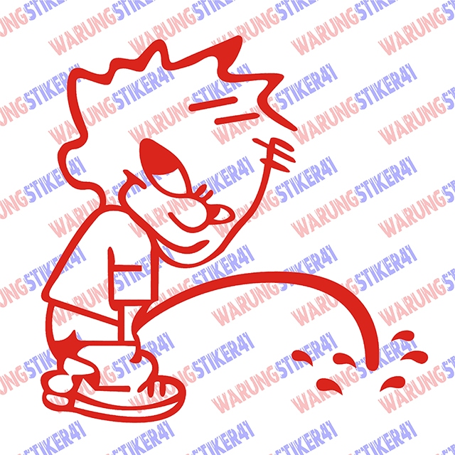 

stiker bocah pipis sticker cutting custom keren