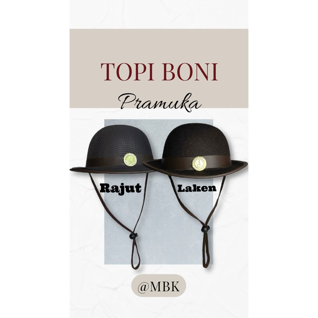 Topi Boni Pramuka Putri Rajut Laken Bludru Jala Blusdru Penggalang SMP SMA Putri