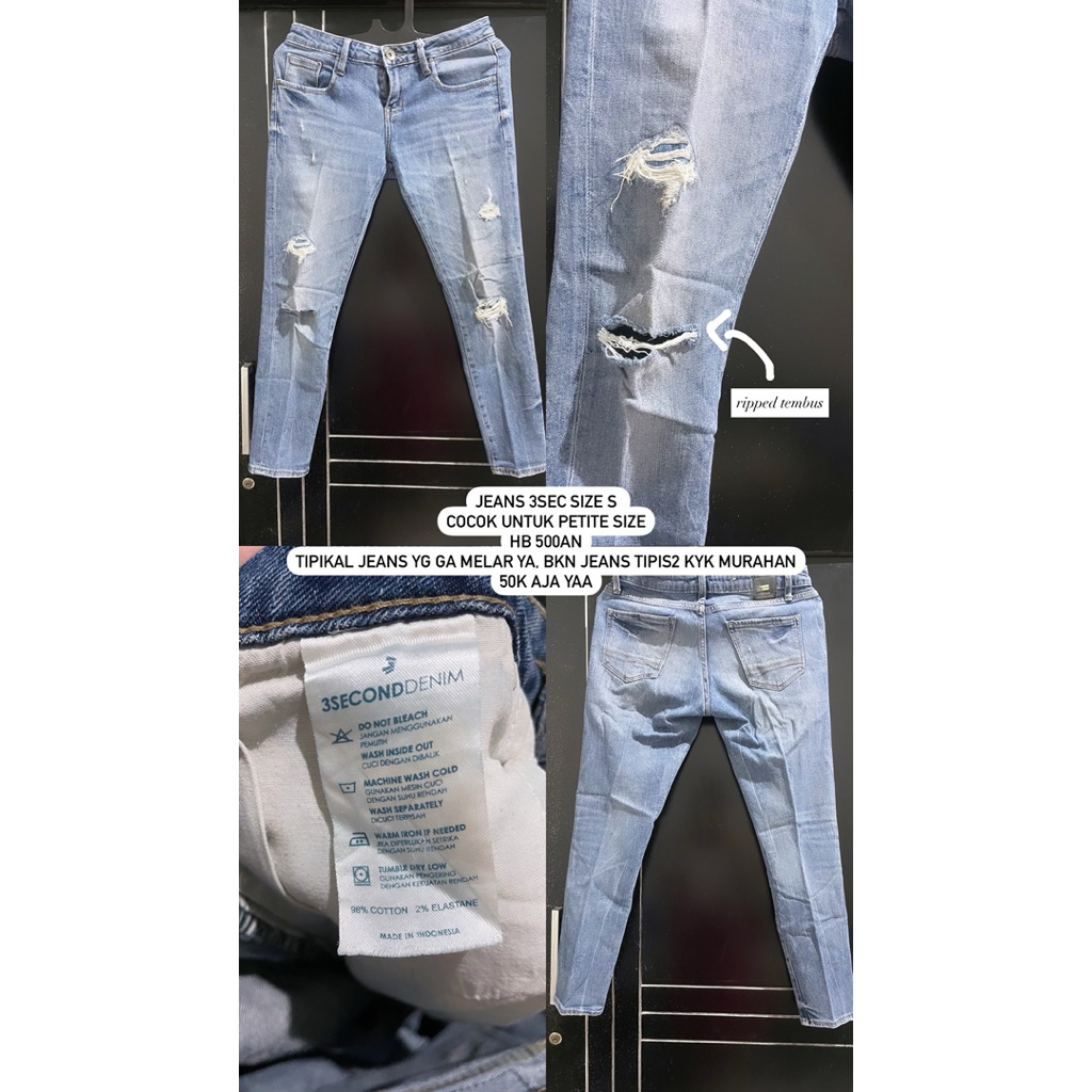 Preloved ripped jeans 3second