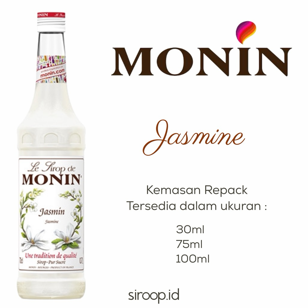 

Monin Jasmine Syrup Flavour Repack 30ml 75ml 100ml