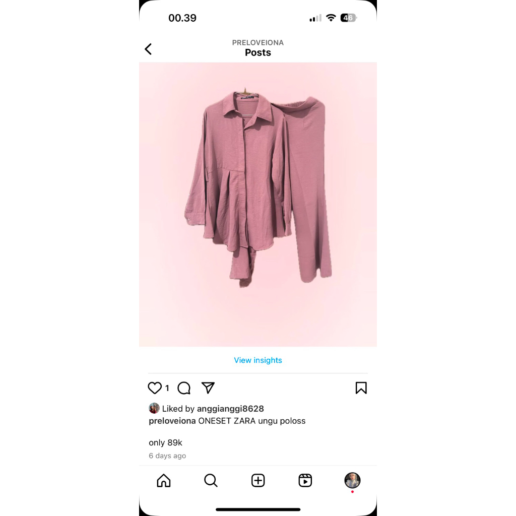 PRELOVED ONE SET ZARA