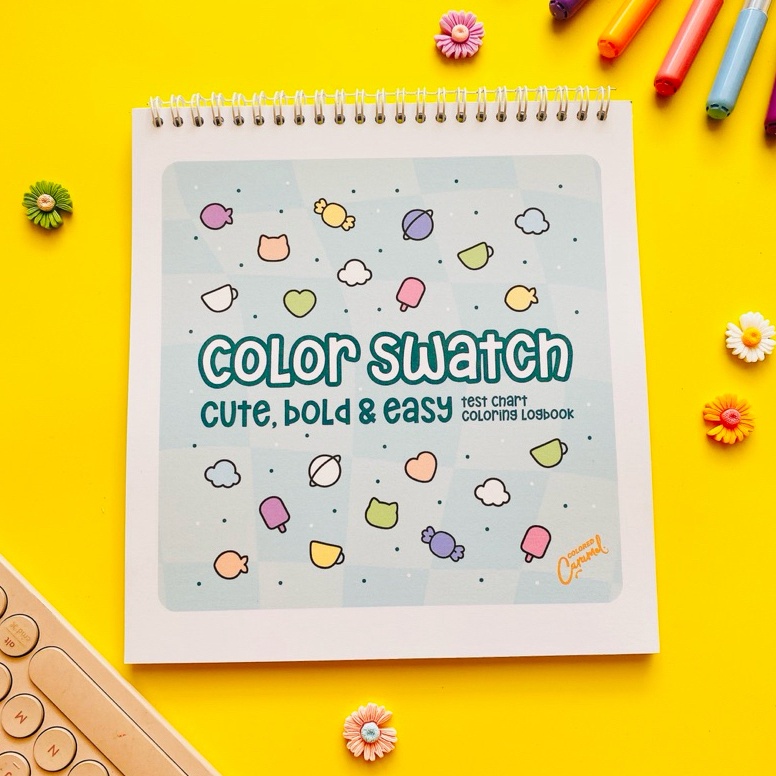 KODE L86Q Color Swatch Cute Bold And Easy Test Chart Coloring Book