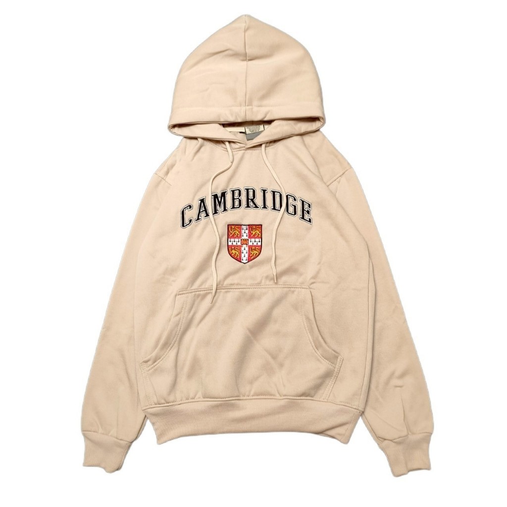 HOODIE SWEATER CAMBRIDGE UNIVERSITY COLLEGE LOGOTYPE CREAM