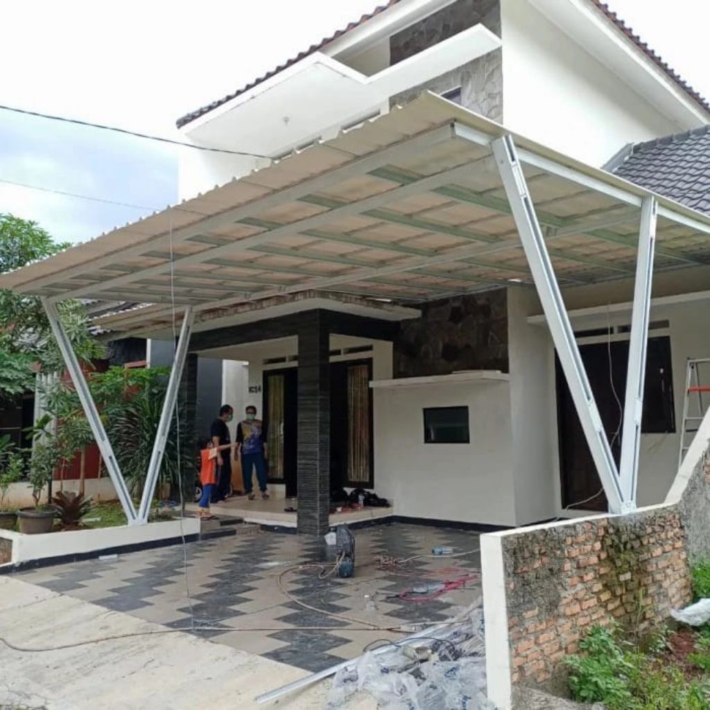 Kanopi baja ringan minimalis terpasang