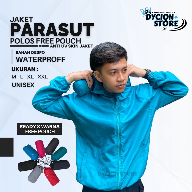 KODE V8F Jaket Sauna Olahraga Running Lari Joging Gym Parasut Pria Wanita Unisex Dewasa Polos Simple