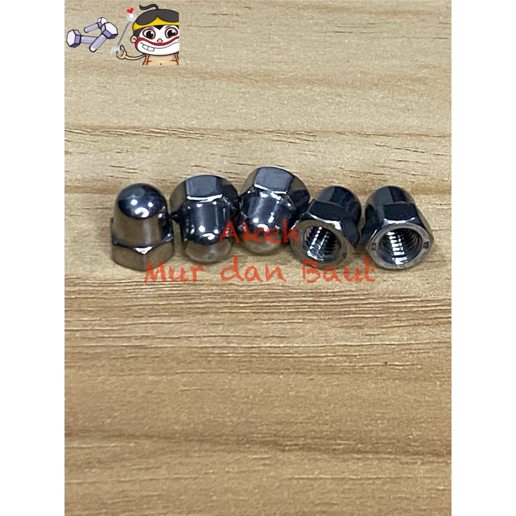 Mur Topi Stainless M5 / Cup Nut Stainless M5 Murah SUS304
