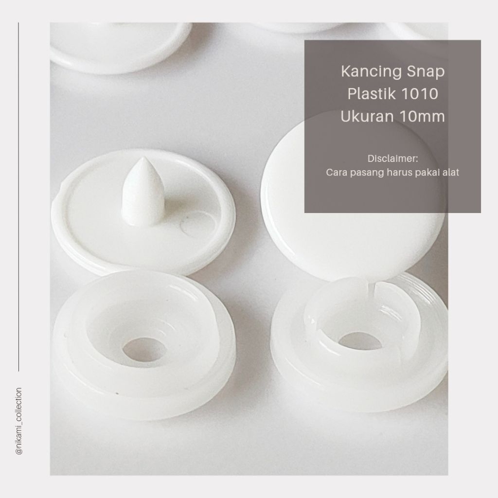 10mm Kancing Cetet Plastik Plastic Snap Button ukuran 1010 Kancing Cetet Bayi Baby Snap Button