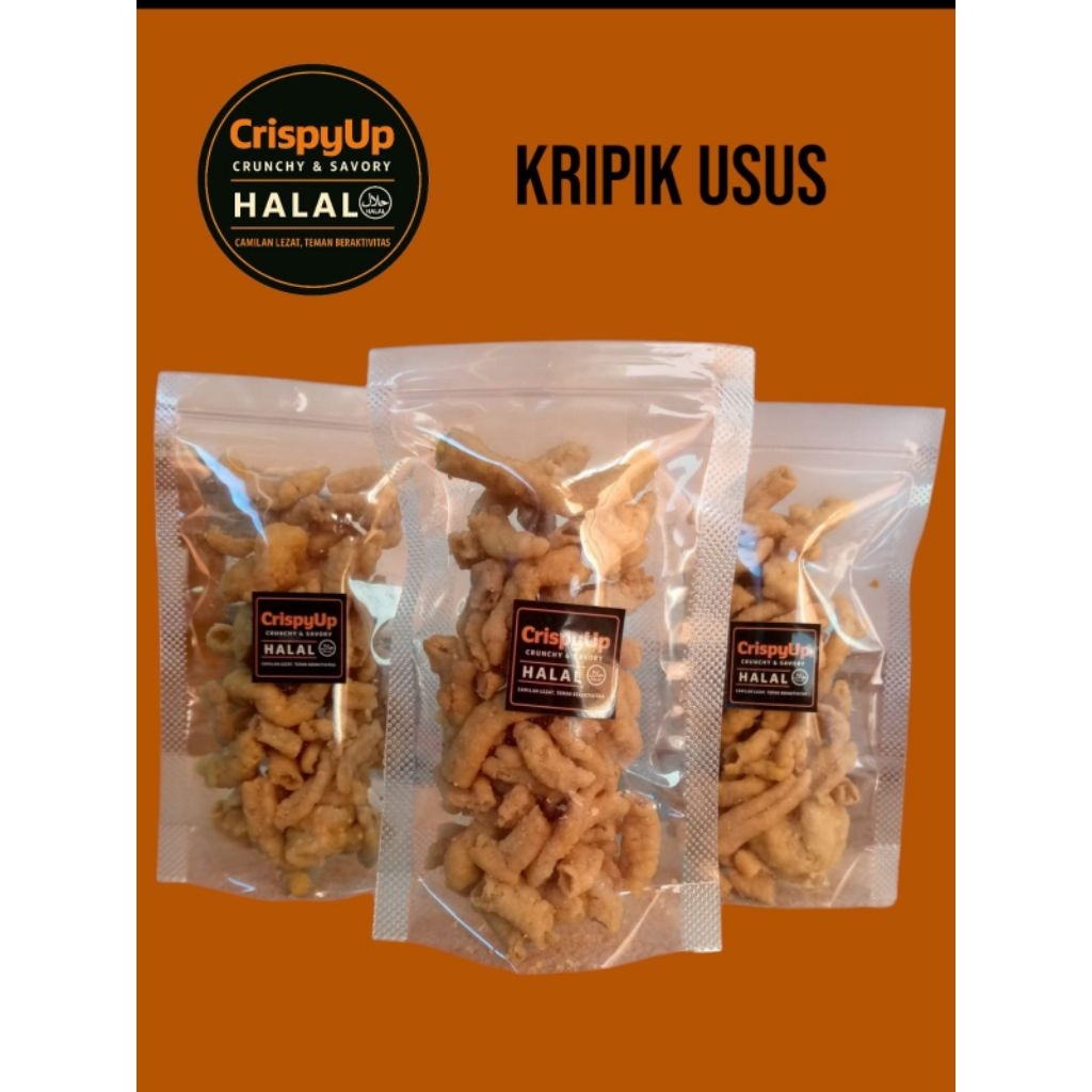 

kripik usus crispy 50 gram, standing pouch