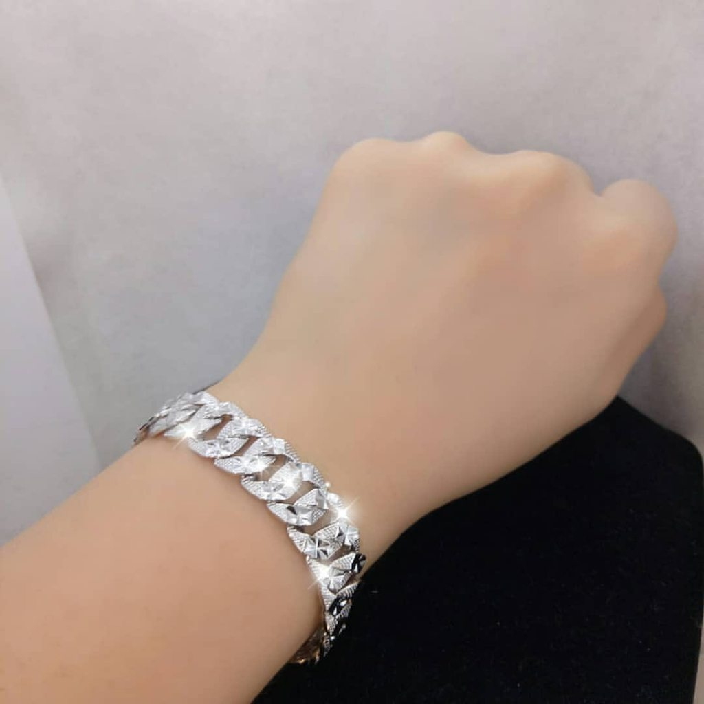 MATLAINE-gelang sisik naga silver titanium